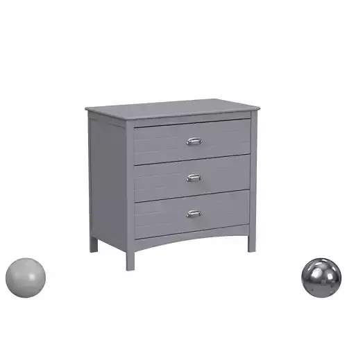 Nolan 3-Drawer Dresser in Grey
