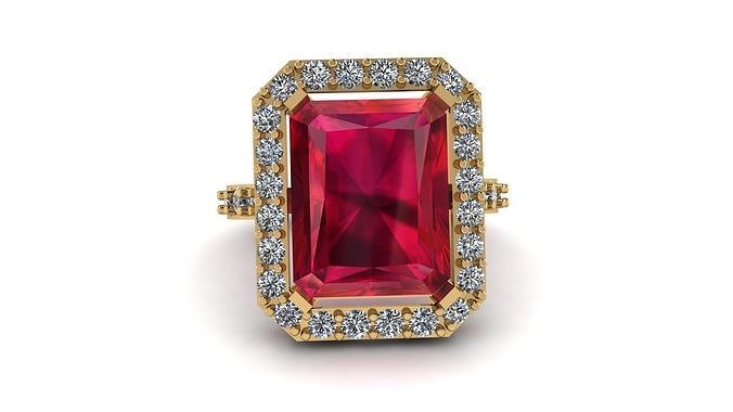 RUBY DIAMOND RING 3D PRINTABLE MODEL  3D print model
