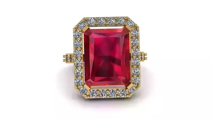 RUBY DIAMOND RING 3D PRINTABLE MODEL 
