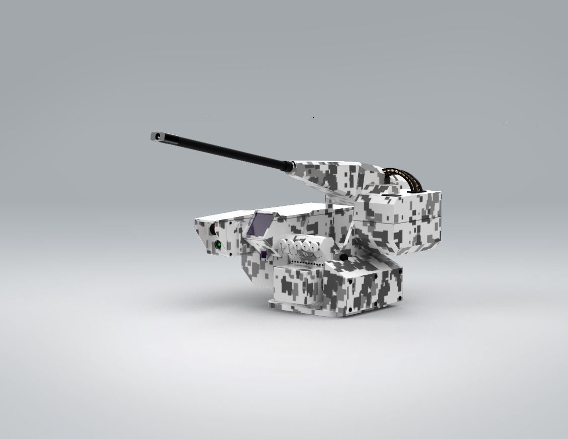 Remote Controlled Stabilized Weapon System Low-poly 3D model_2