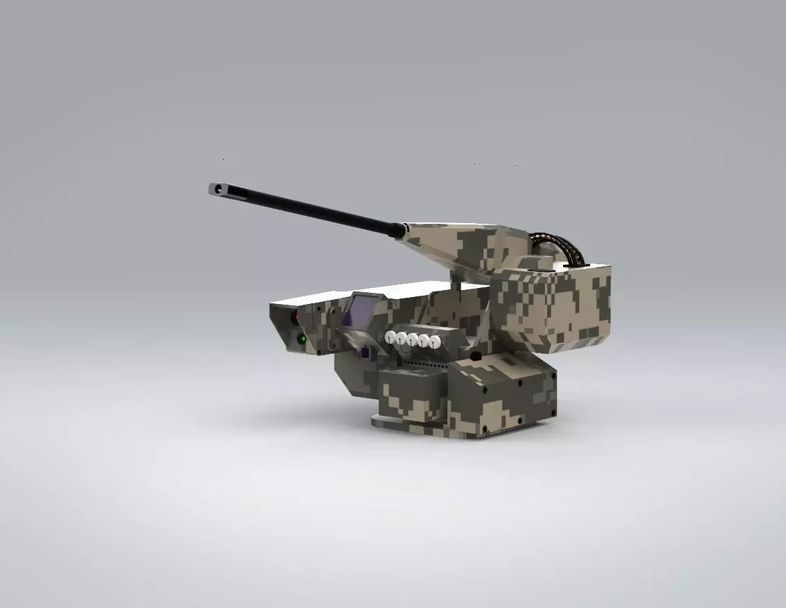 Remote Controlled Stabilized Weapon System Low-poly 3D model_0