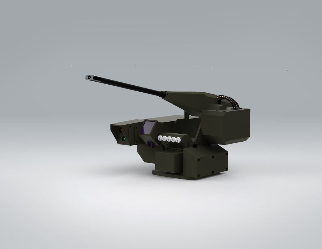 Remote Controlled Stabilized Weapon System Low-poly 3D model_1
