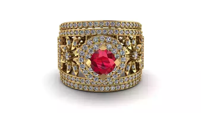 QUEEN ENGAGEMENT RUBY RING  3D PRINTBLE MODEL 3D print model