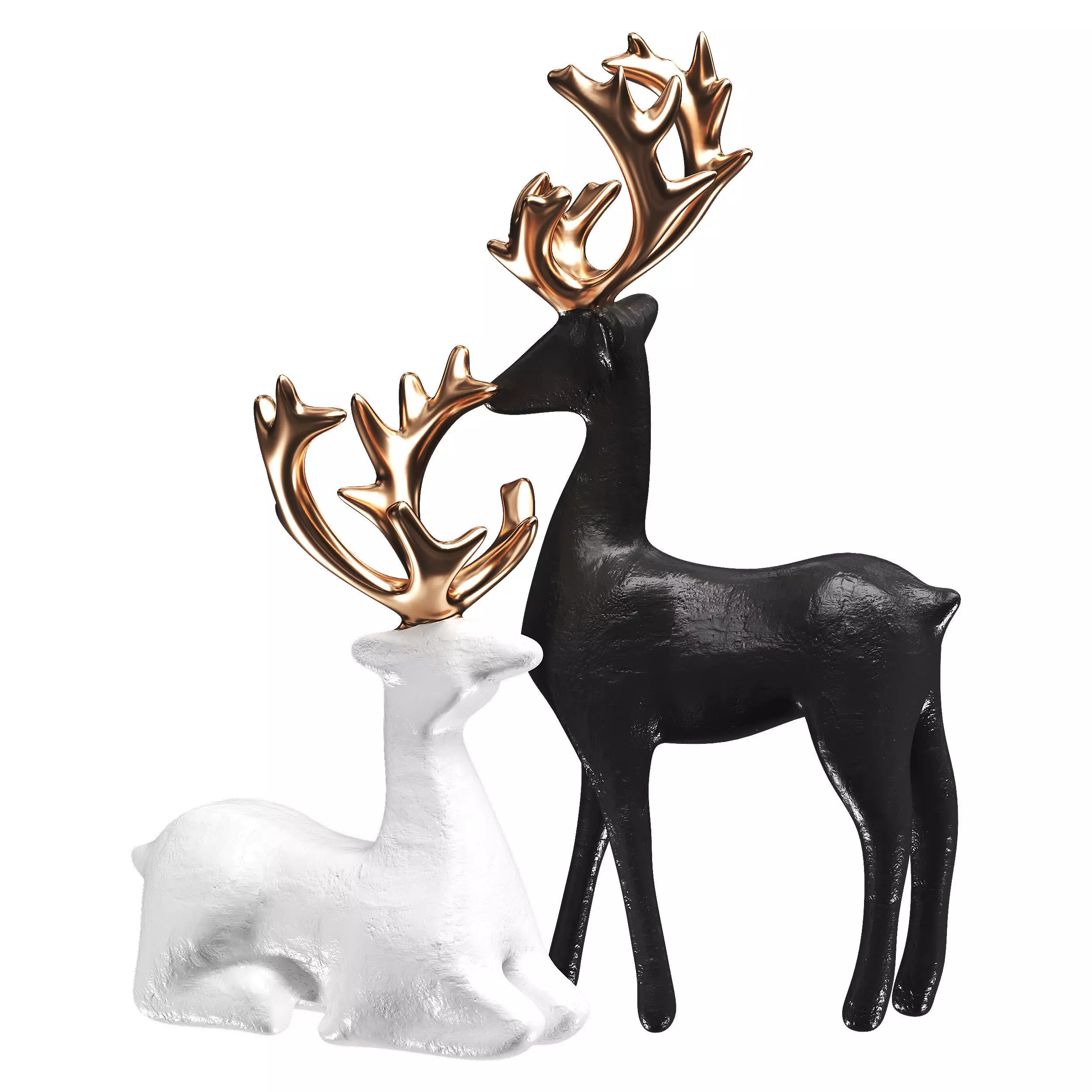 Deer Statues Low-poly 3D model