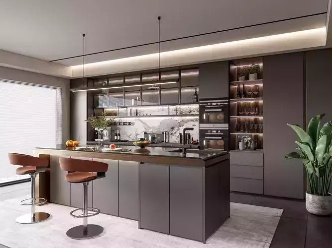 Kitchen Modern interior 98 3D model