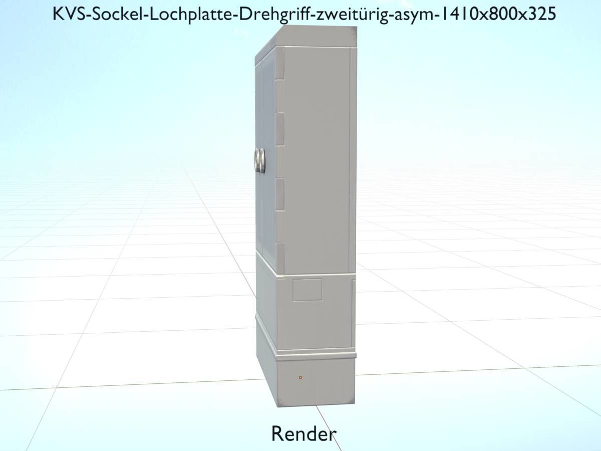 Cable distribution box twist handle 2 door asym 1410x800x325 Low-poly 3D model_18