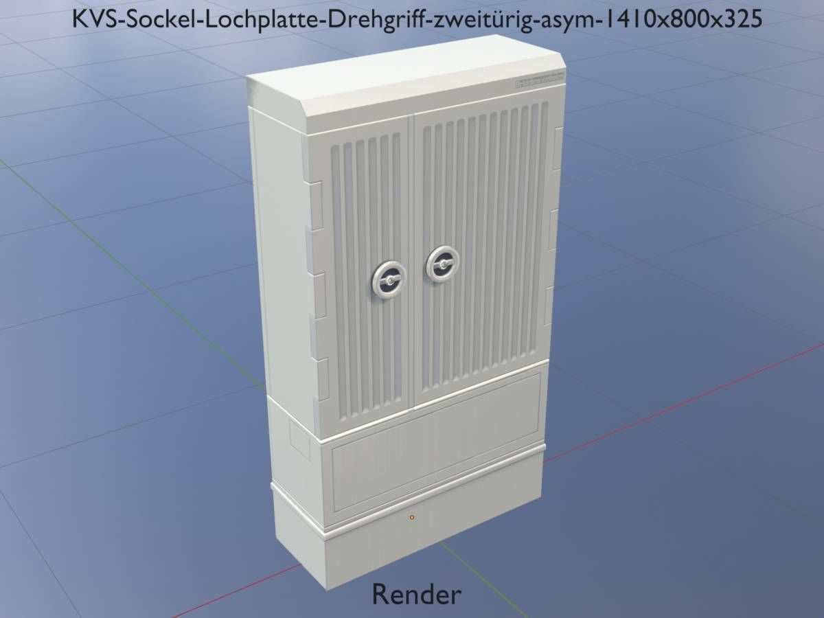 Cable distribution box twist handle 2 door asym 1410x800x325 Low-poly 3D model_20