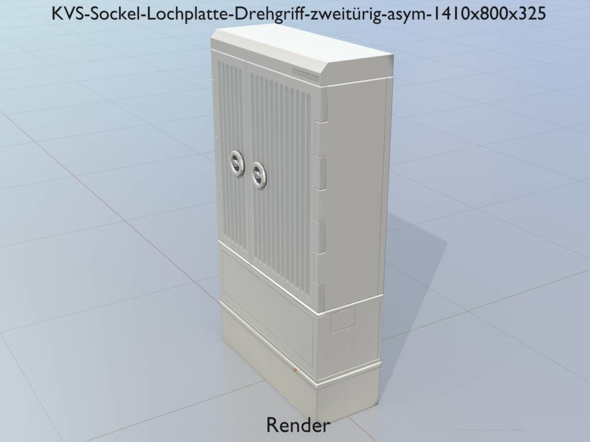 Cable distribution box twist handle 2 door asym 1410x800x325 Low-poly 3D model_13