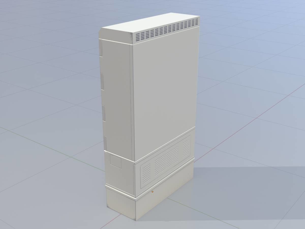 Cable distribution box twist handle 2 door asym 1410x800x325 Low-poly 3D model_2