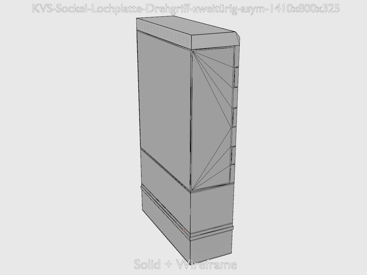 Cable distribution box twist handle 2 door asym 1410x800x325 Low-poly 3D model_11