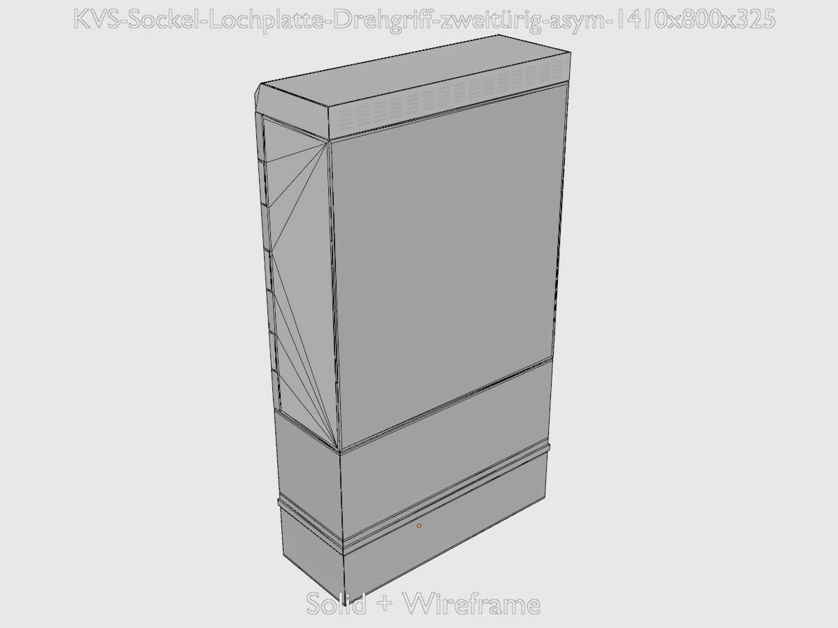 Cable distribution box twist handle 2 door asym 1410x800x325 Low-poly 3D model_10