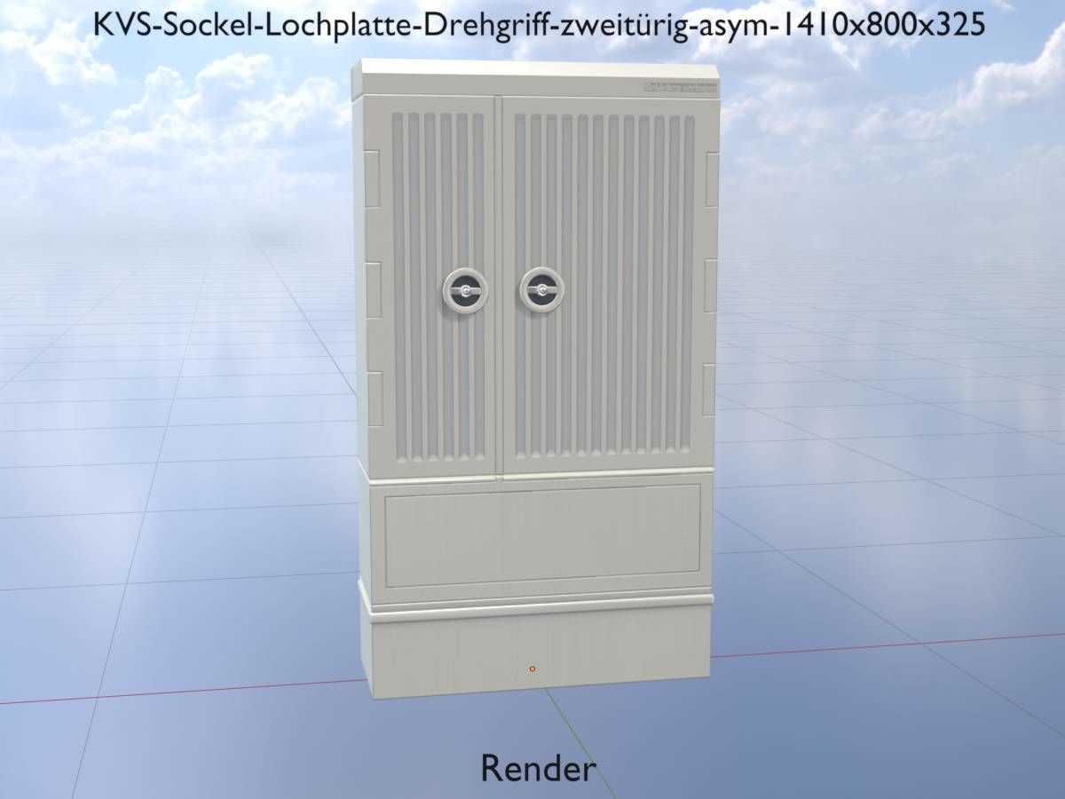 Cable distribution box twist handle 2 door asym 1410x800x325 Low-poly 3D model_17