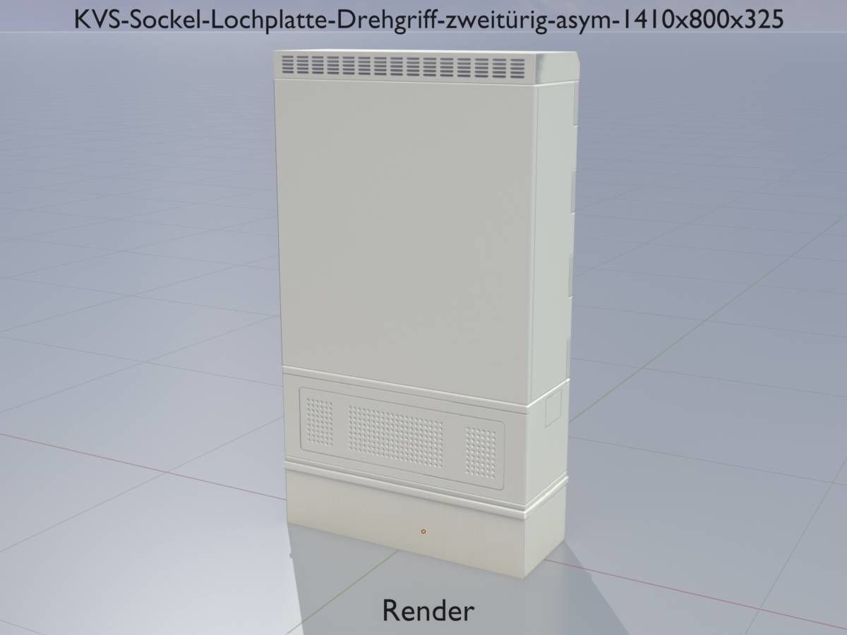 Cable distribution box twist handle 2 door asym 1410x800x325 Low-poly 3D model_15
