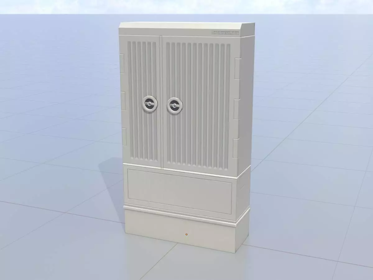 Cable distribution box twist handle 2 door asym 1410x800x325 Low-poly 3D model_0