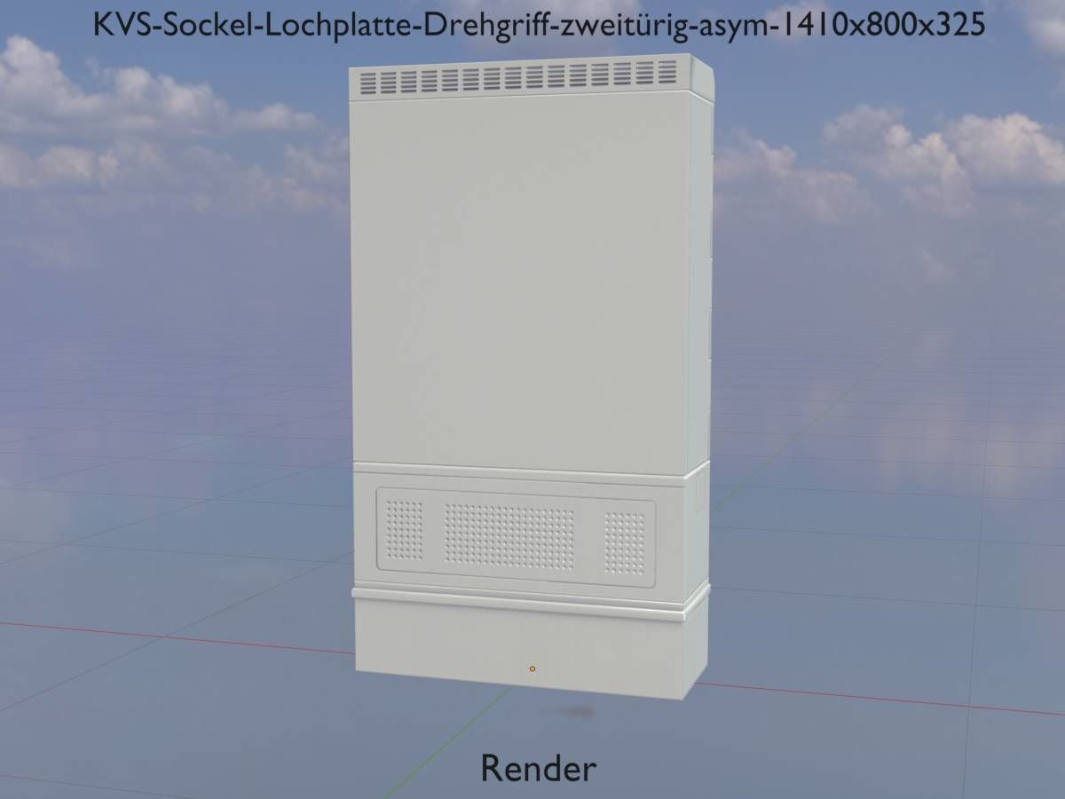 Cable distribution box twist handle 2 door asym 1410x800x325 Low-poly 3D model_19