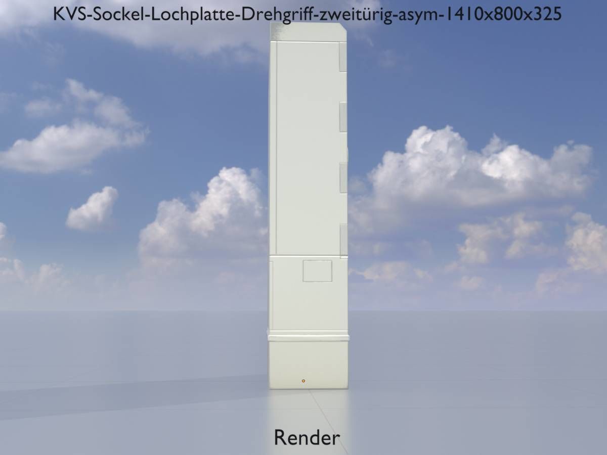 Cable distribution box twist handle 2 door asym 1410x800x325 Low-poly 3D model_16