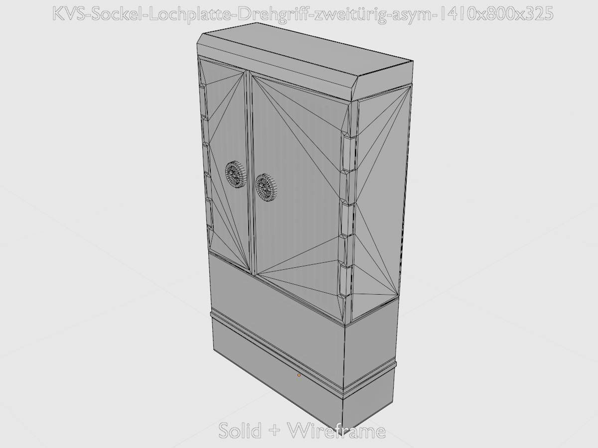 Cable distribution box twist handle 2 door asym 1410x800x325 Low-poly 3D model_9