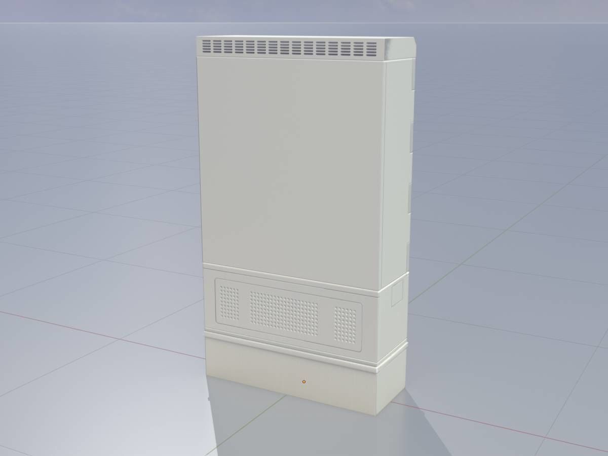 Cable distribution box twist handle 2 door asym 1410x800x325 Low-poly 3D model_3