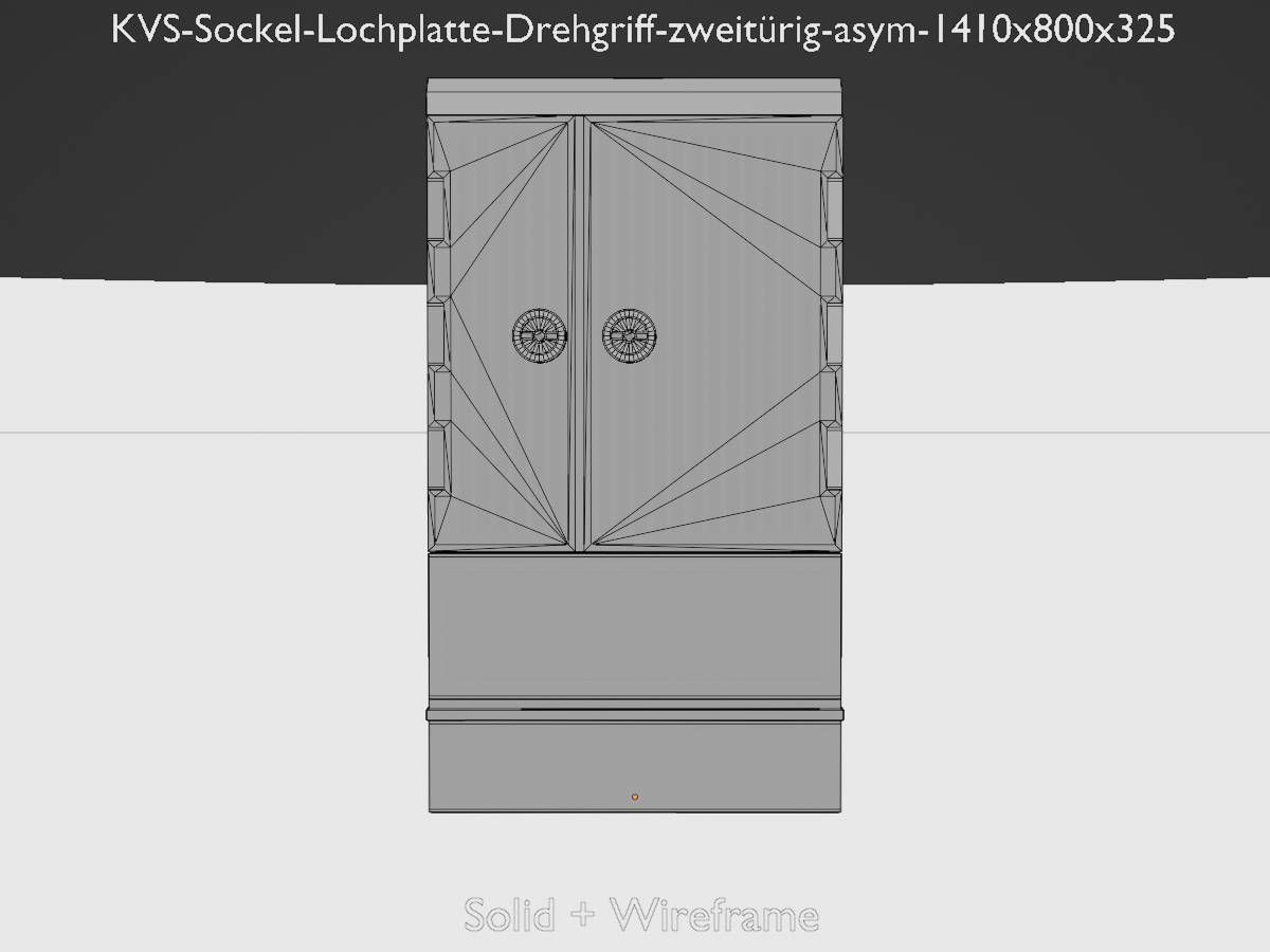 Cable distribution box twist handle 2 door asym 1410x800x325 Low-poly 3D model_12