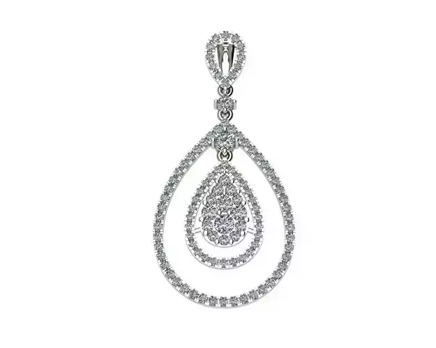 The Teardrop pendant  pear shape micro setting diamond 