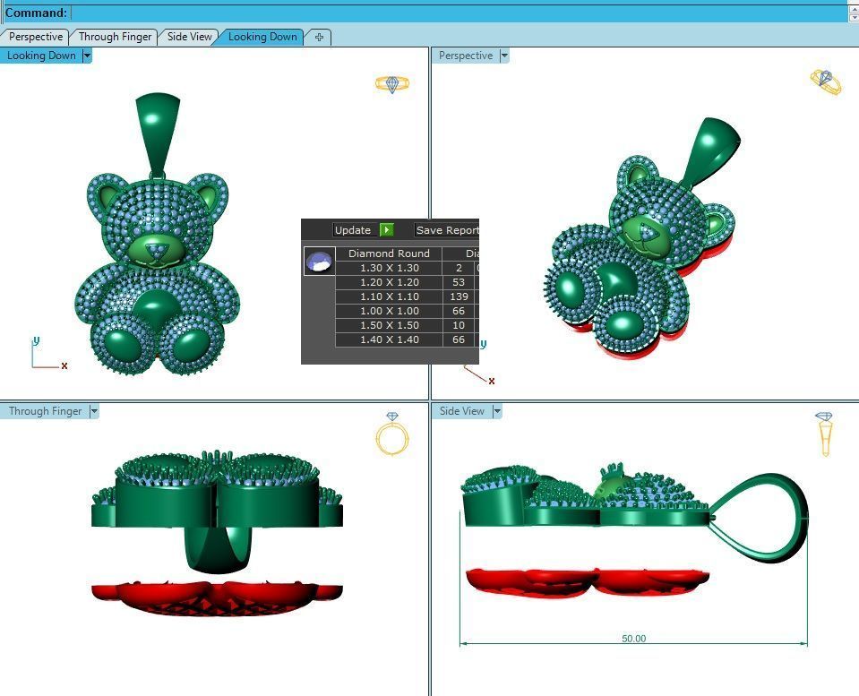 TEDDY BEAR PENDANT 3D print model_2