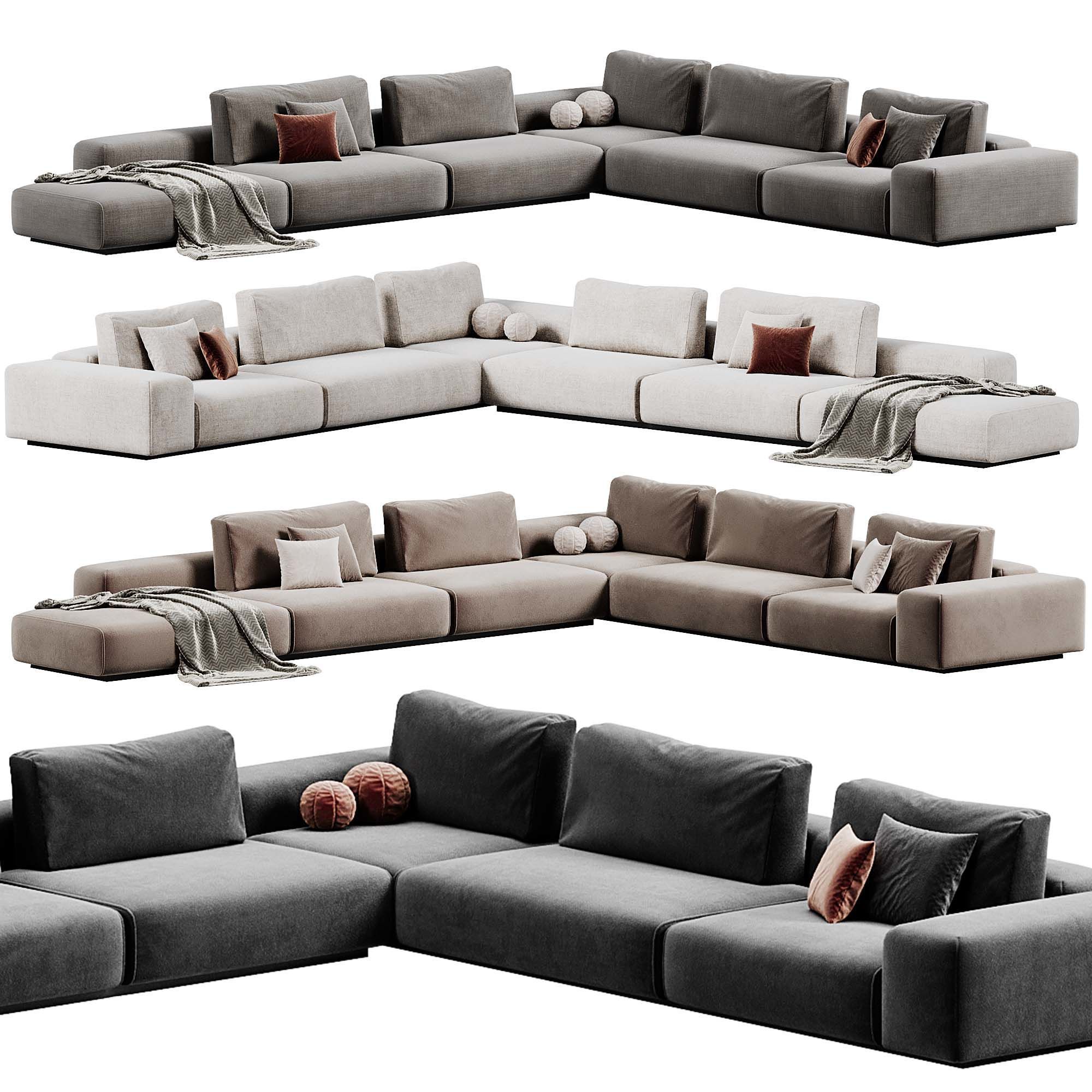 Monsieur Modular Sofa By Baxter 3D model_1