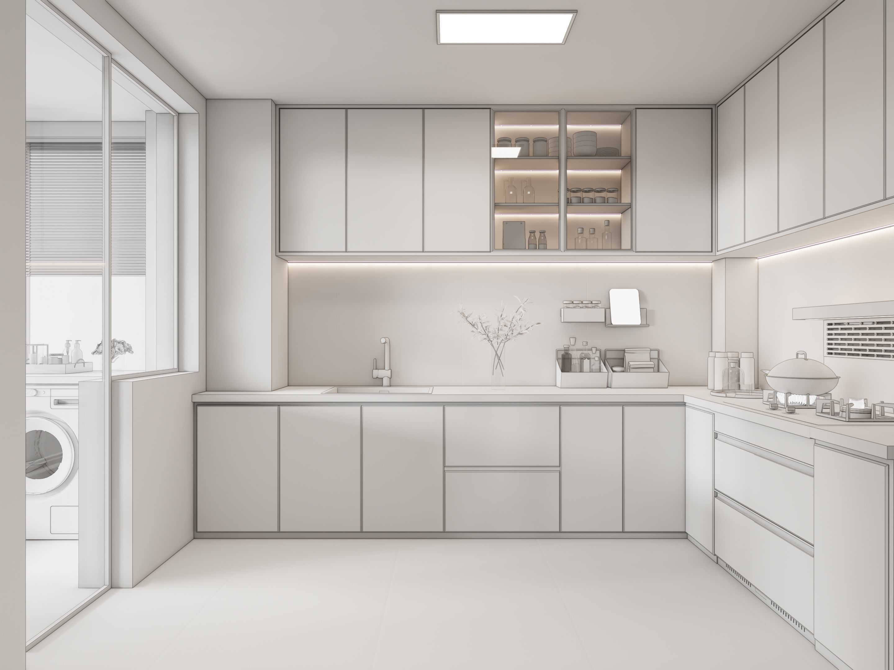 Kitchen Modern interior 99 3D model_19