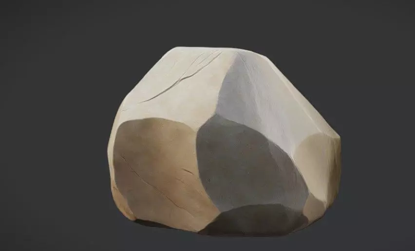 stylized smooth rock 3D model_0
