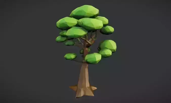 stylized low poly tree