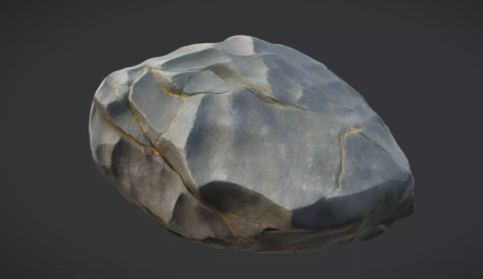 Natural rock piece  3D model_0