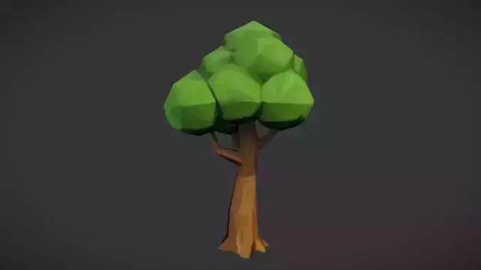 Low poly stylized tree 