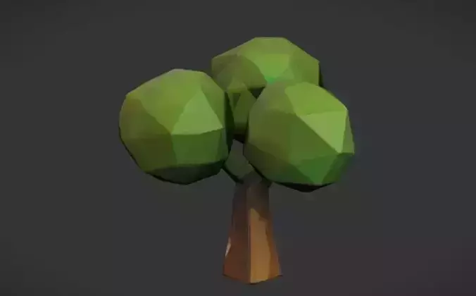 Low poly stylized tree 