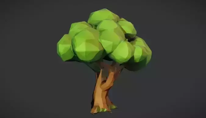 Low poly stylized tree 