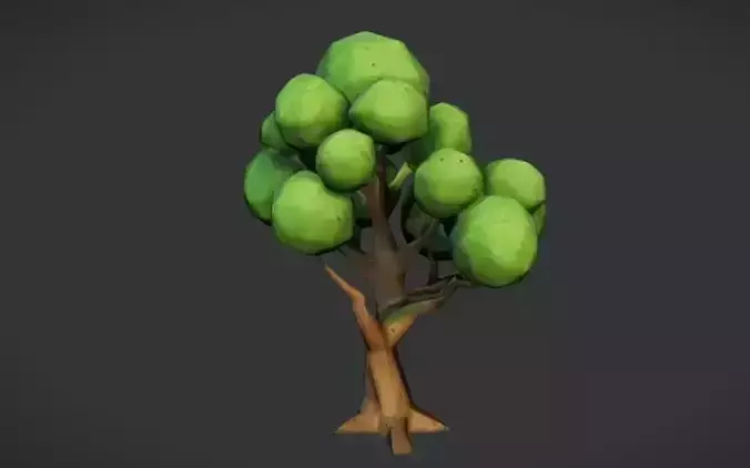 Low poly stylized tree