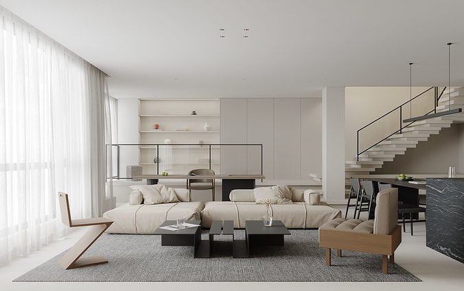 apartment interior scenes     3D model
