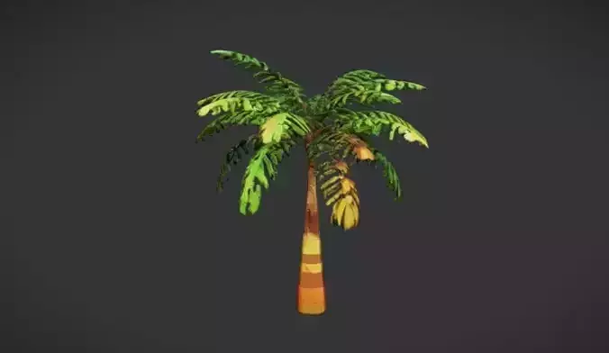 Low Poly cartoon style palm tree