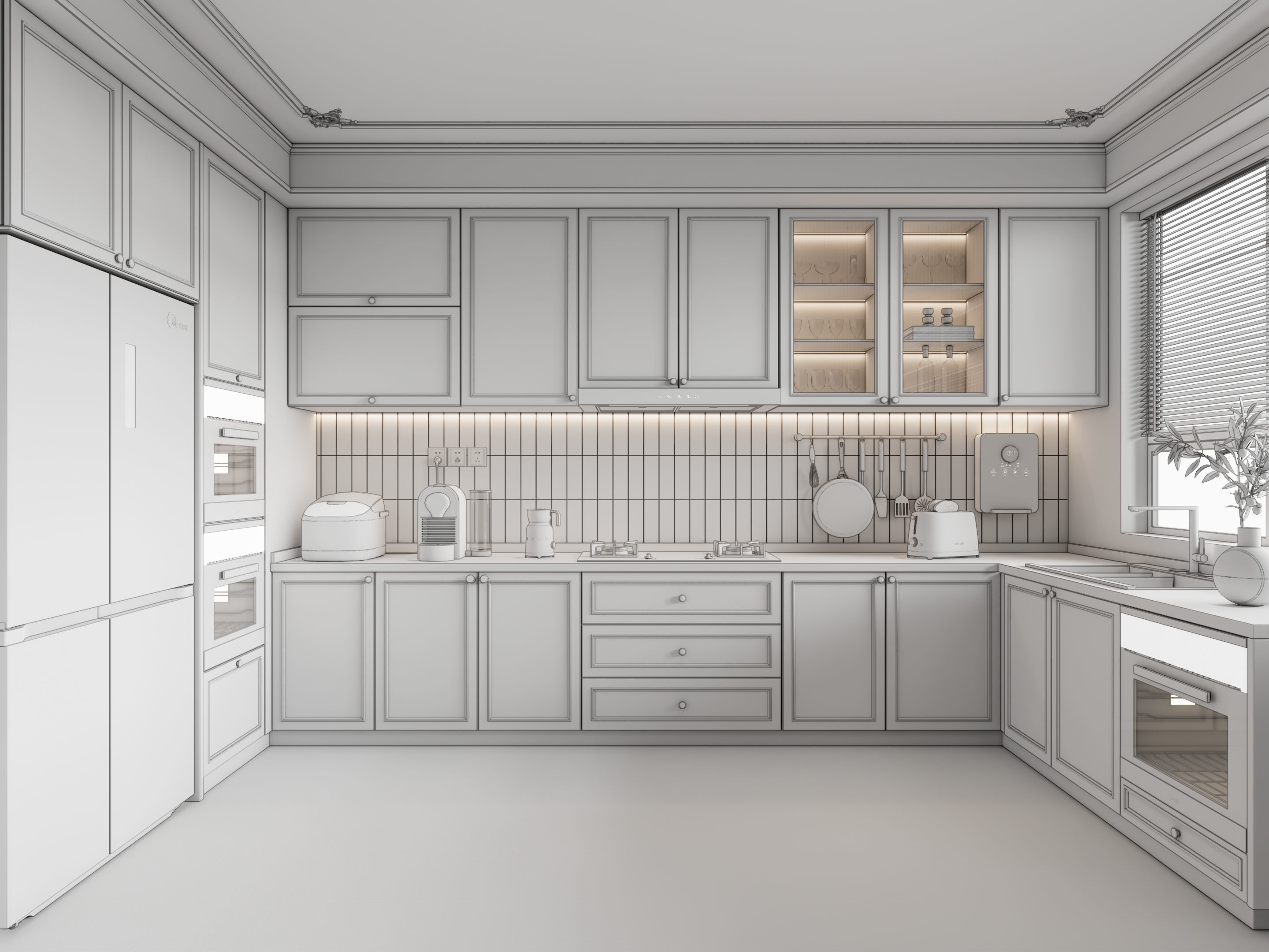 Kitchen Modern interior 100 3D model_19