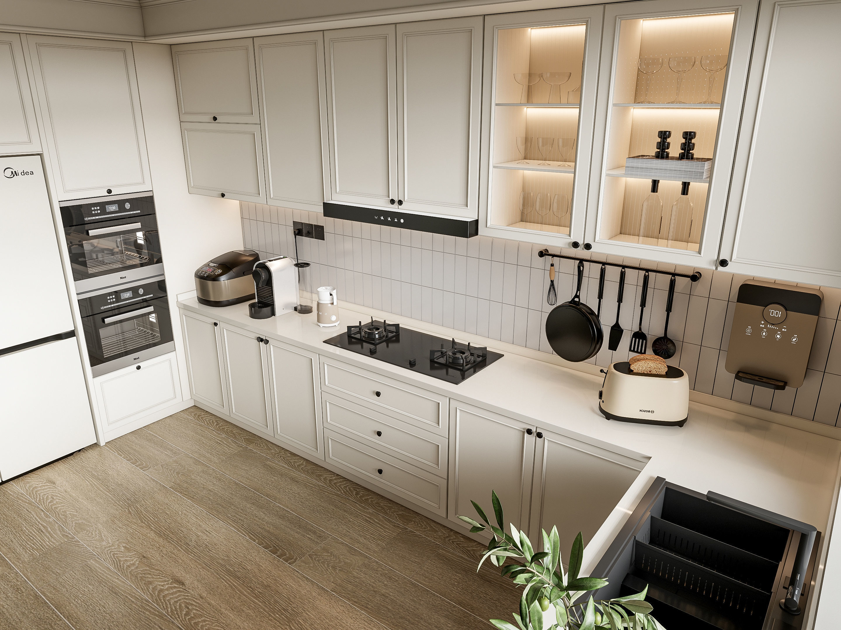 Kitchen Modern interior 100 3D model_1