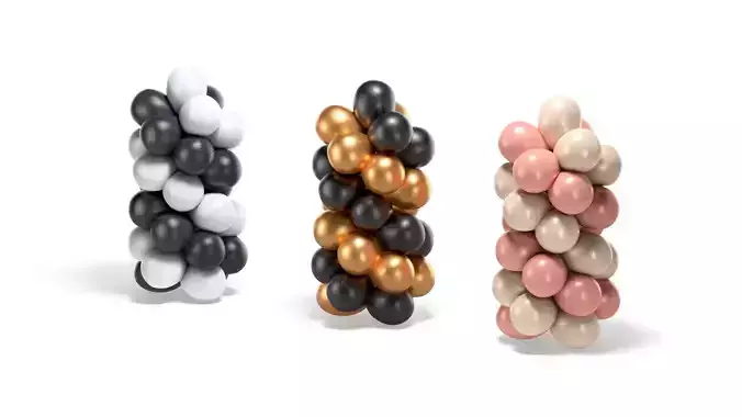 Balloon Arch Set - spiral gold silver round balls column