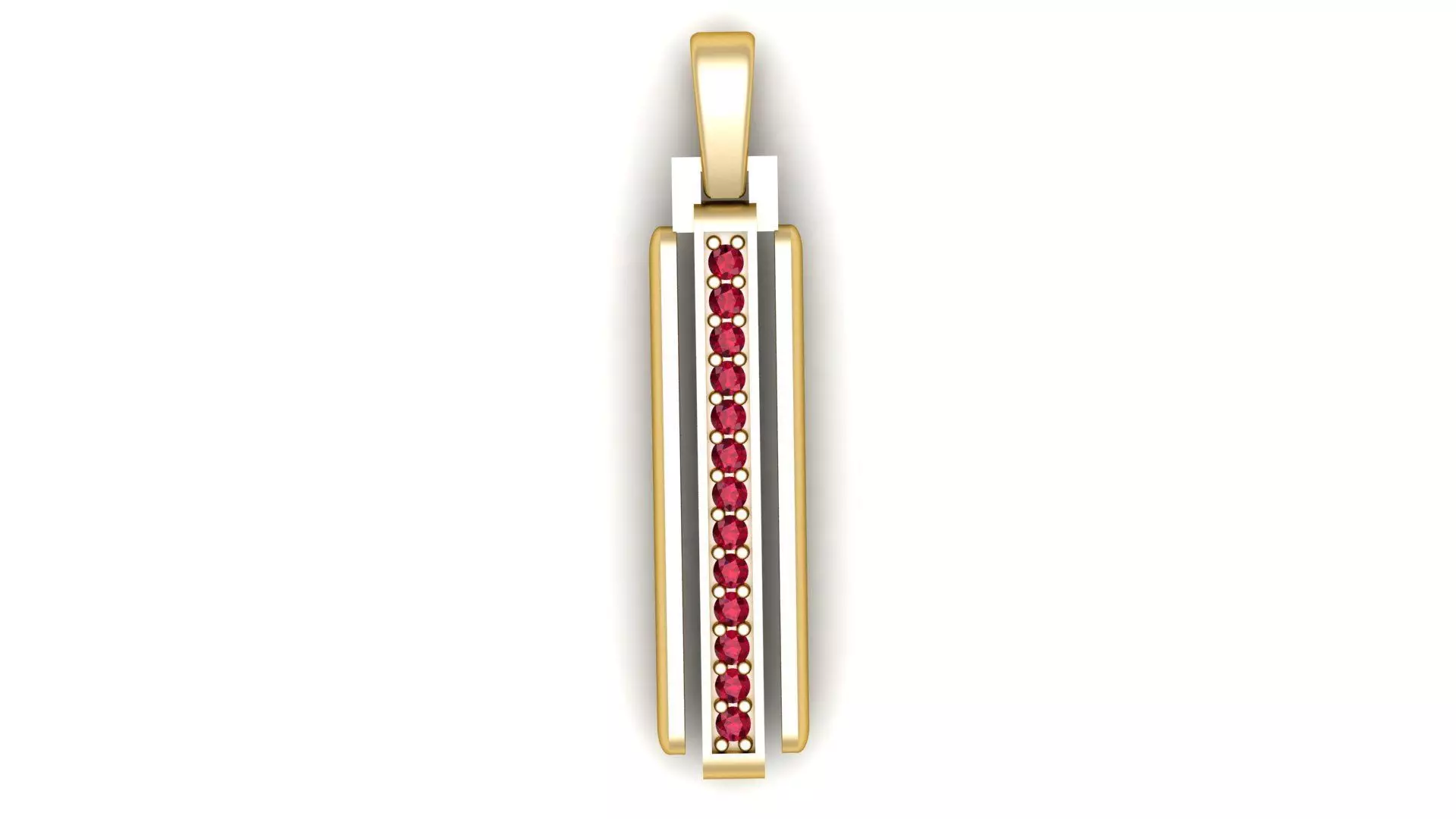 GOLD RUBY BAR PENDANT 3D PRINTABLE MODEL 3D print model