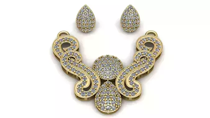 HIP HOP AMERICAN STYLE NECKLACE SET 3D PRINTABLE MODEL 