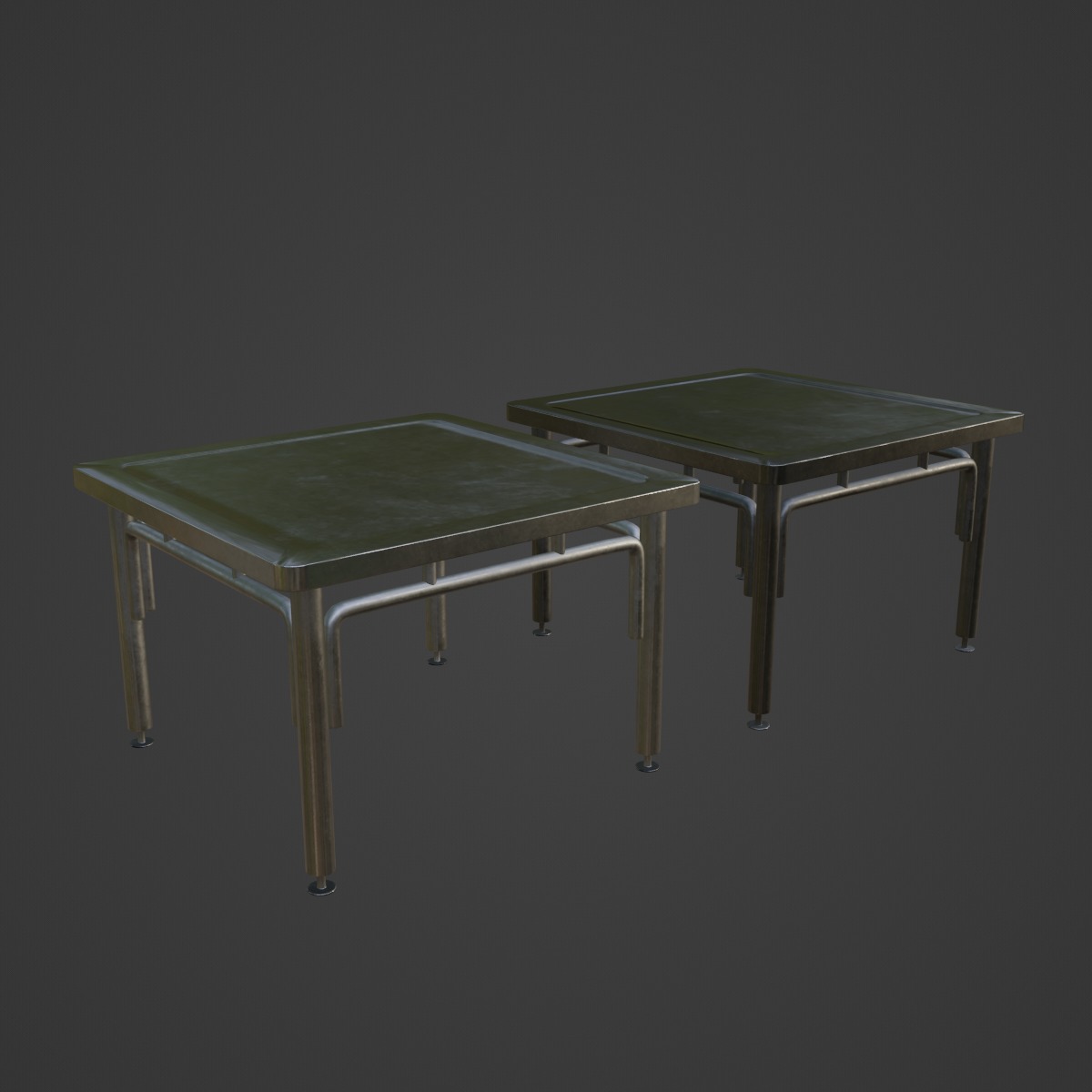 Steel Table 01  Low-poly 3D model_6