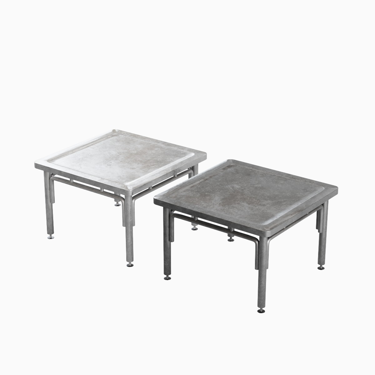 Steel Table 01  Low-poly 3D model_5
