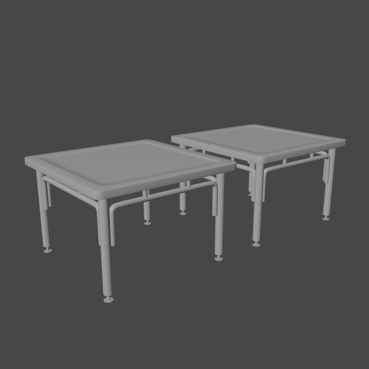 Steel Table 01  Low-poly 3D model_8