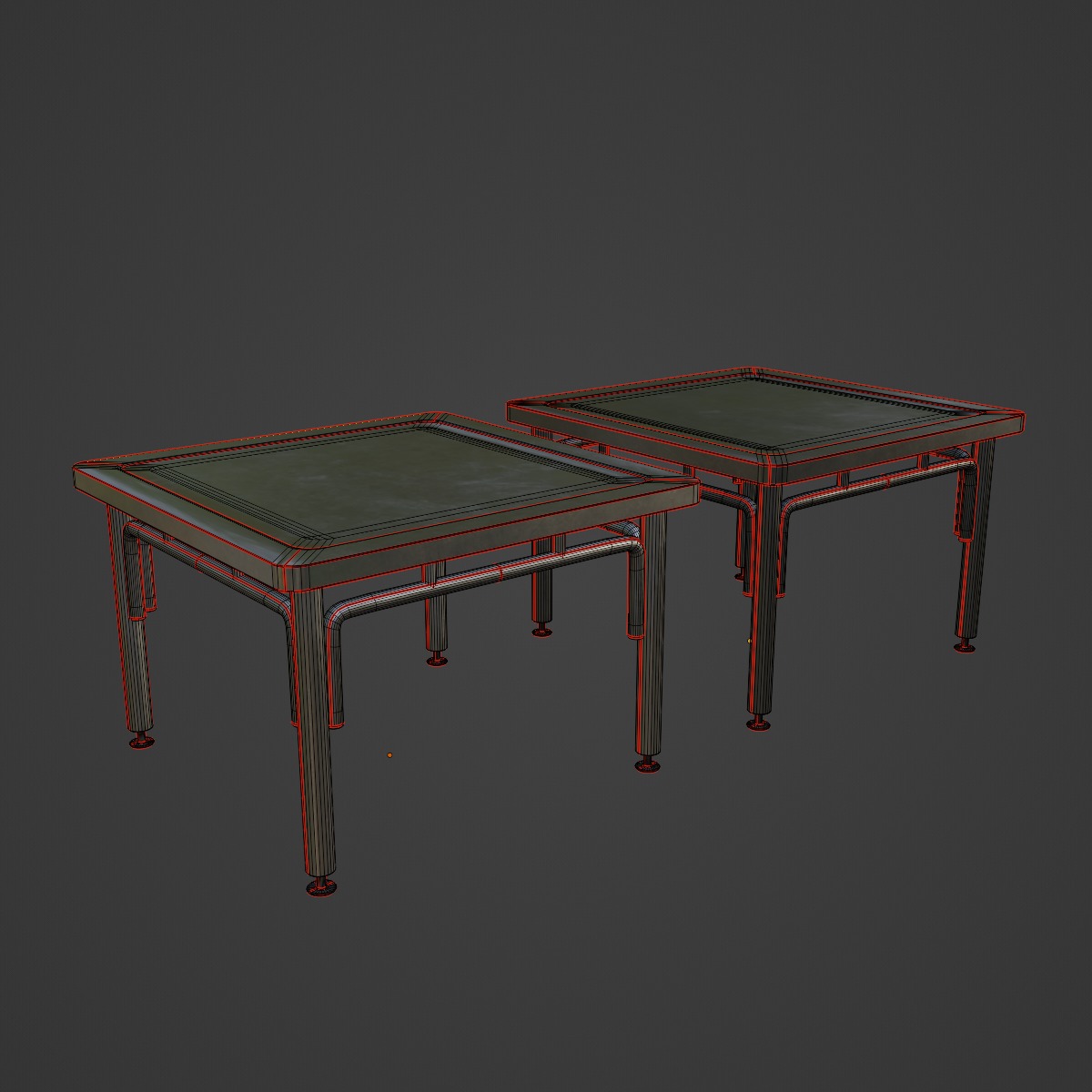 Steel Table 01  Low-poly 3D model_7