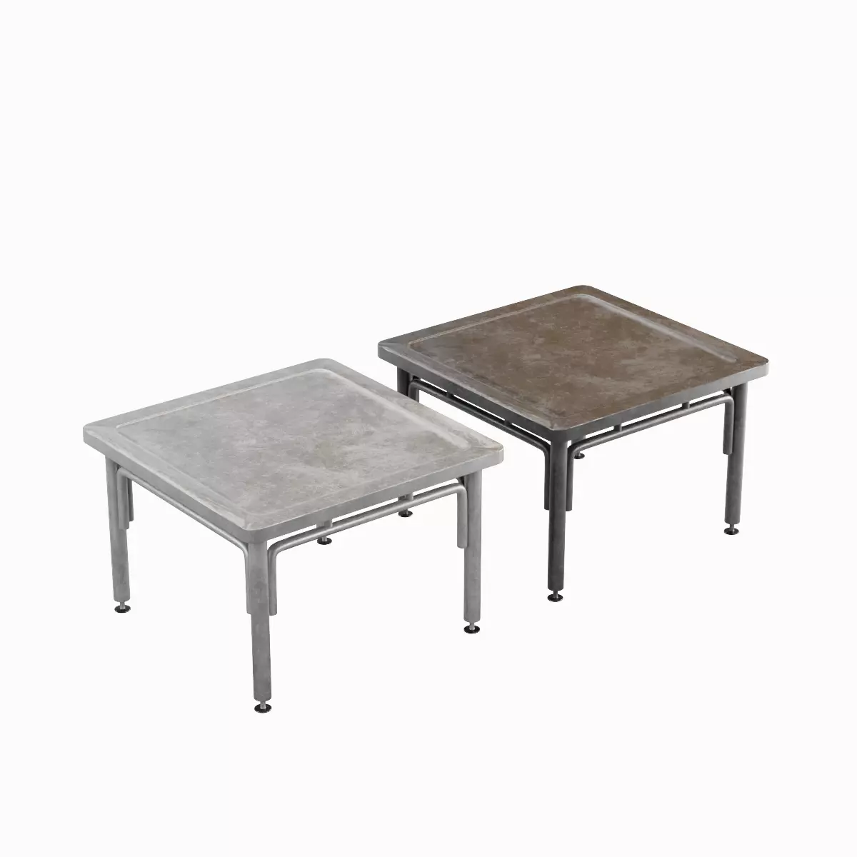 Steel Table 01  Low-poly 3D model_0