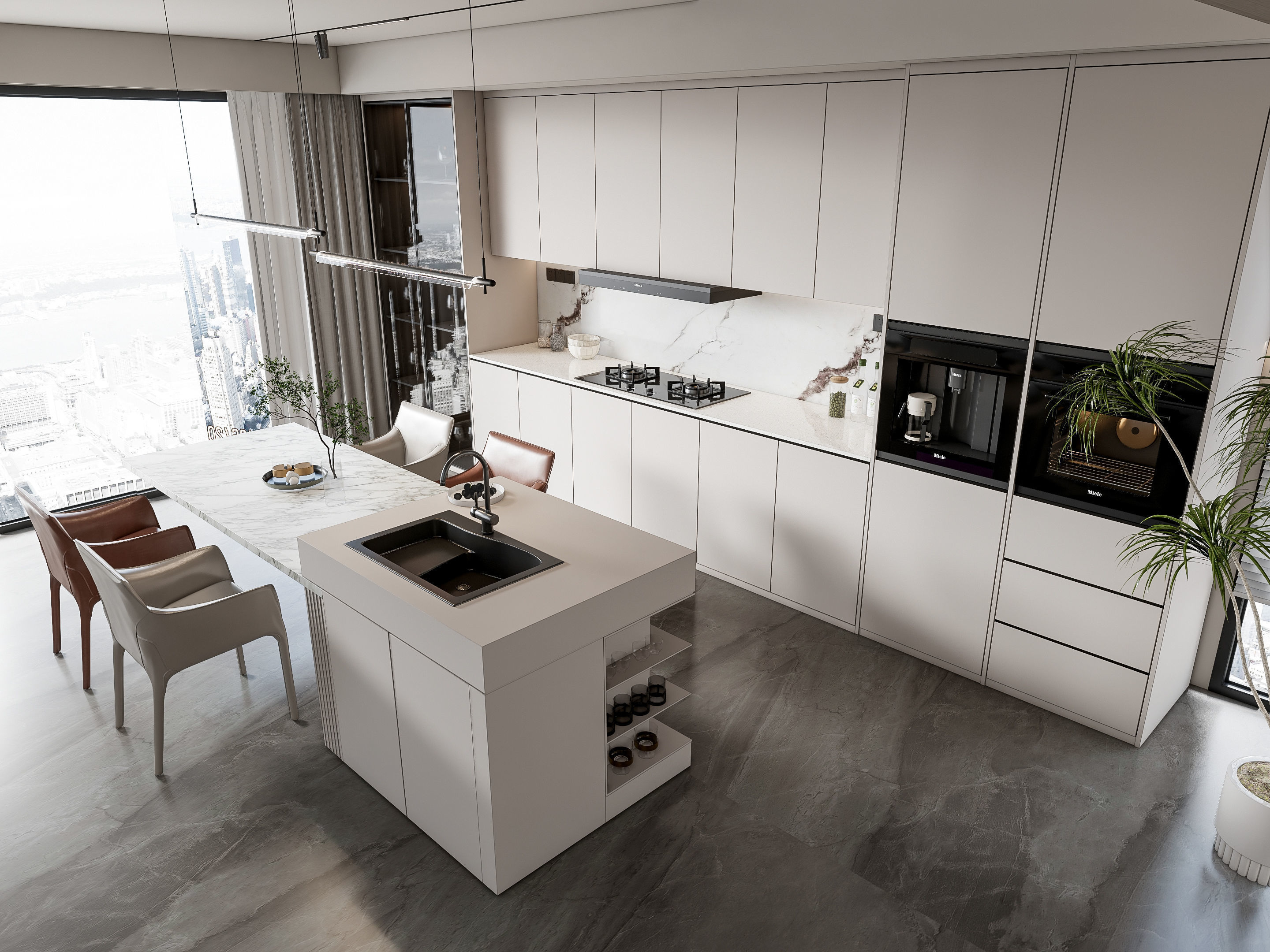 Kitchen Modern interior 101 3D model_3