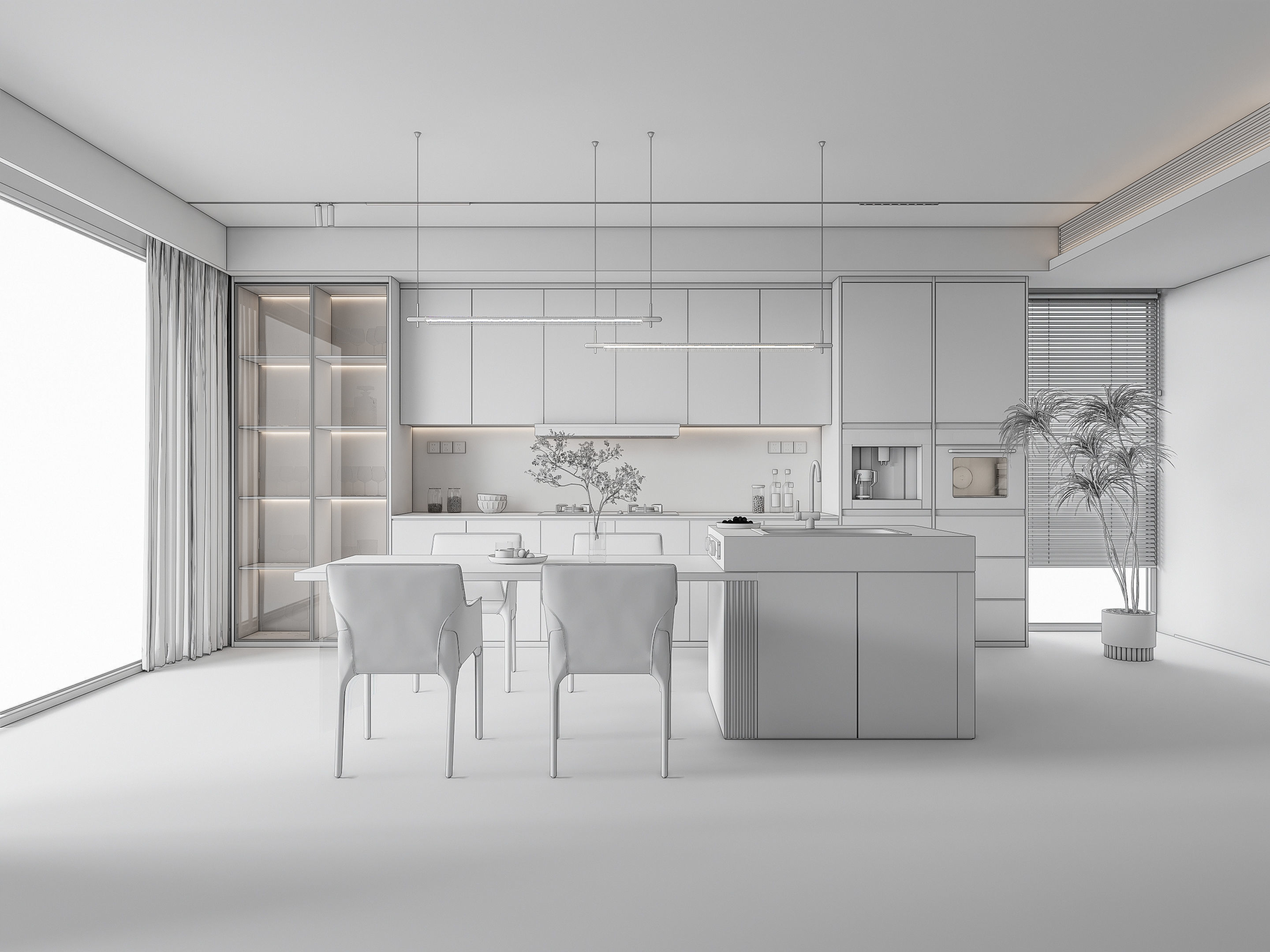 Kitchen Modern interior 101 3D model_19