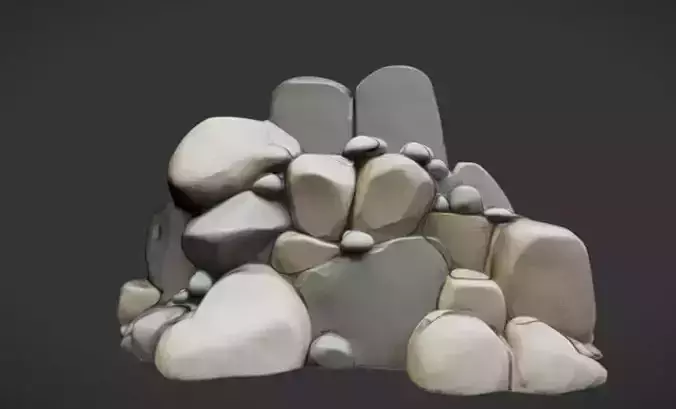 stylized rock wall with smooth 