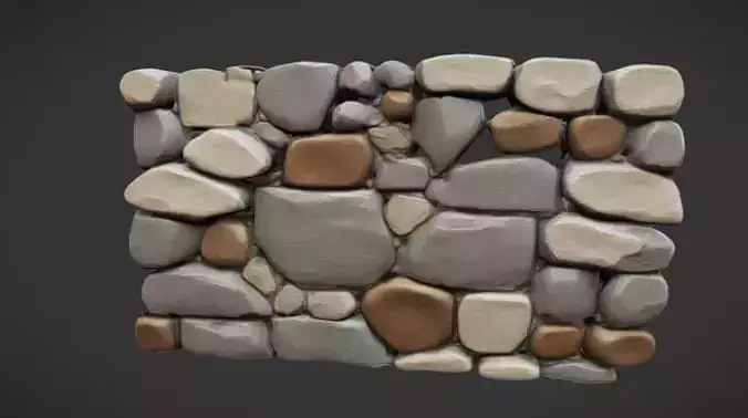 stylized rock wall with smooth 